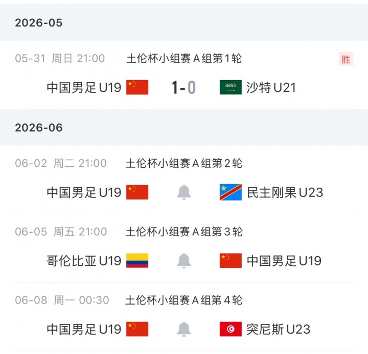 U19国足今夜战刚果U23 首发五处调整以小打大考验防线